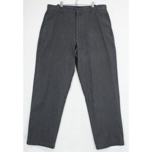 Cambridge Classic Dress Casual Pants Men 36 / 32 Gray Flat Front Gray
